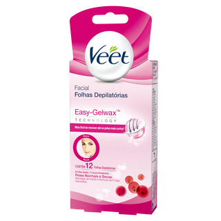 Cera fria facial para peles normais e secas Veet